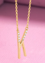 Rhinestone Initial Necklace