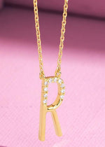 Rhinestone Initial Necklace