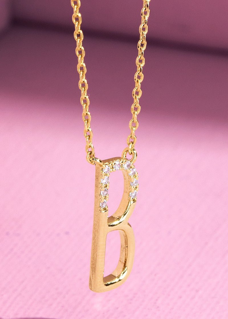 Rhinestone Initial Necklace