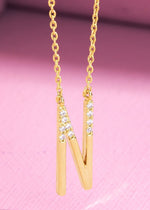 Rhinestone Initial Necklace