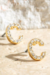 Crystal Initial Stud Earrings