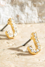 Crystal Initial Stud Earrings