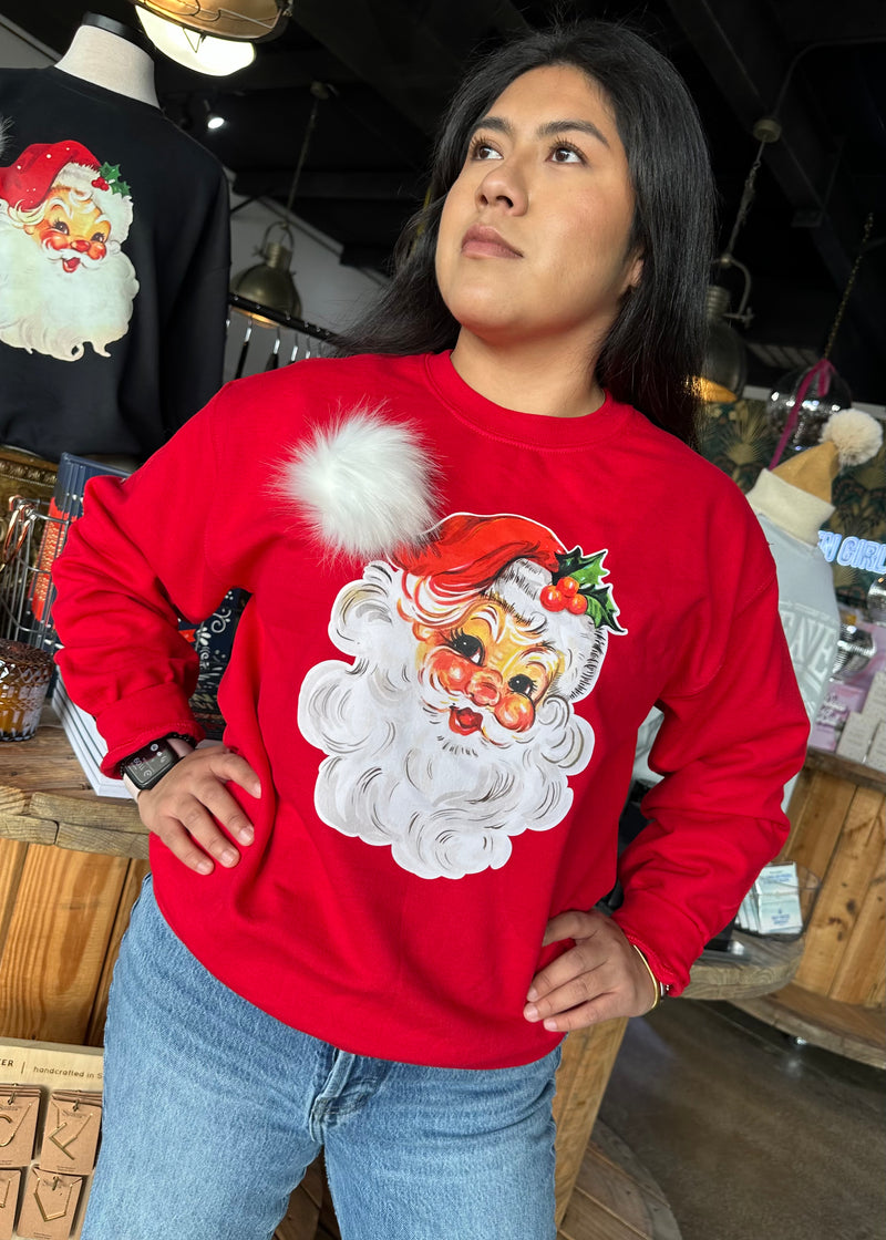 Pom Pom Santa Sweatshirt