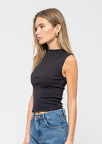 Basic Fall Mock Neck Top | Black