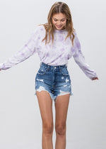 Lena High Rise Denim Shorts